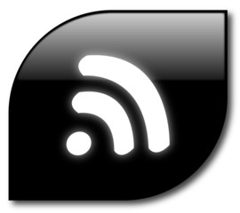 Black rss button vector