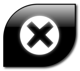 Black reject button vector