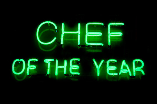 CHEF of the year neon sign