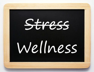 Wellness und Stress Kreidetafel
