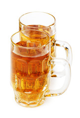 Beer glasses isolated on the white background