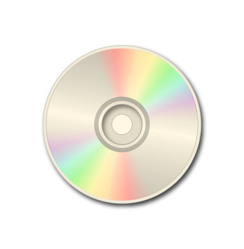 Golden DVD on white background