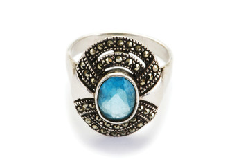 Jewellery ring isolated on the white background