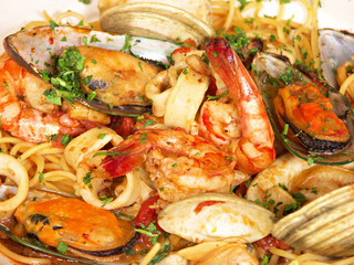 Seafood Stew over Linguine