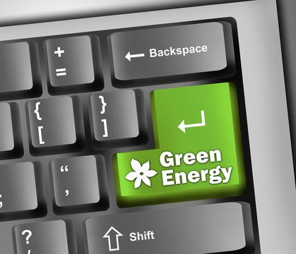 Keyboard Illustration with "Green Energy" Button