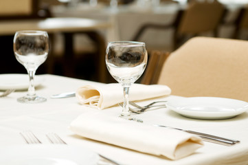 Wine glasses on the table - shallow depth of field