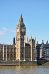 London - Big Ben + House of Parlament - obrazy, fototapety, plakaty