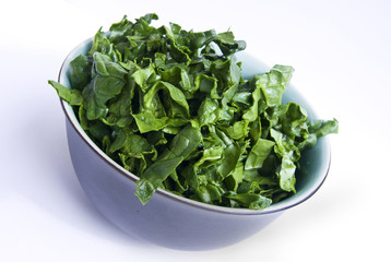 bowl of fresh spinach