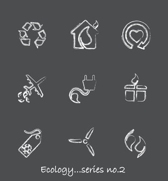 Ecology chalkboard icons...series no.2
