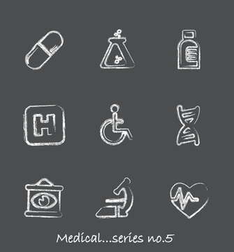 Medical chalkboard icons...series no.5