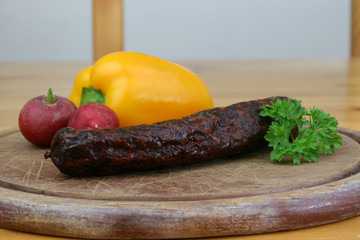 HIrschsalami auf Jausenteller