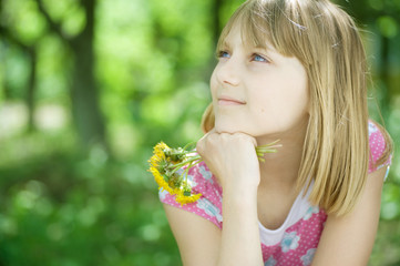 Beautiful Happy little Girl outdoor portrait