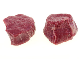 Fototapeta premium raw beef tenderloin steaks isolated on white background