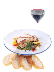 mediterranean dinner isolated on white background