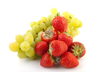Fresh fruits over white background