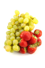 Fresh fruits over white background