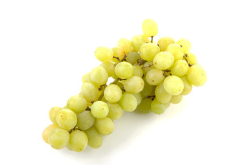 bunch of white grapes over white background