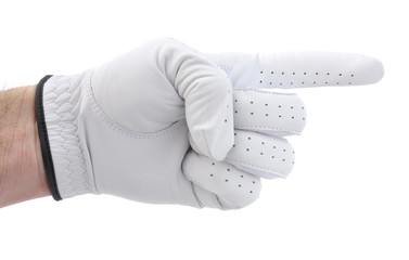 Golfer's Hand Pointing to the Right