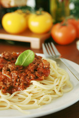 Meat sauce spaghetti