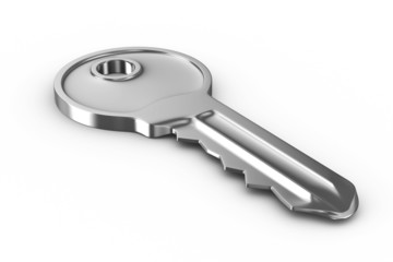 Isolated key on white background. 3D image
