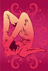 Obraz na płótnie Canvas Feet On The Head -- A Yoga Asana