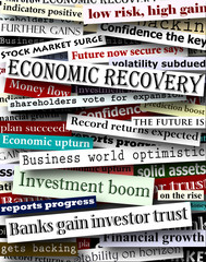 Financial recovery headlines - obrazy, fototapety, plakaty