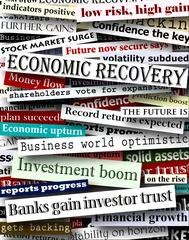 Cercles muraux Journaux Les gros titres de la reprise financière