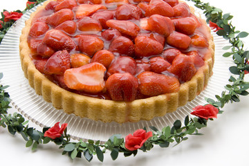 Erdbeertorte mit Rosen