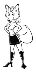 fox sexy standing outline