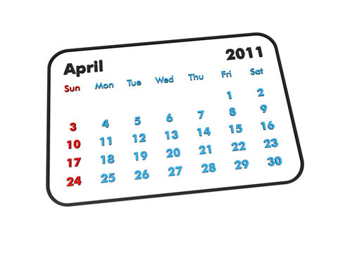 April 2011 calendar