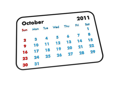 October 2011 calendar