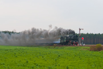 Fototapeta na wymiar Retro steam train