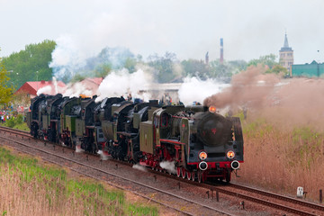 Fototapeta premium Old steam locomotives