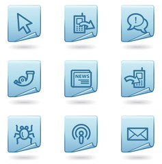 Internet icons set 2, blue sticker series