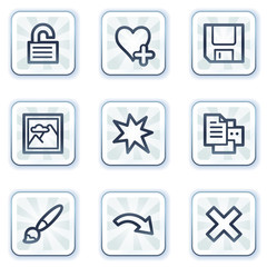 Image viewer web icons set 2, white square buttons