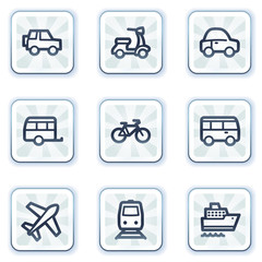 Transport  web icons, white square buttons