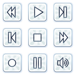 Walkman web icons, white square buttons