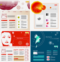 Set of Websites design templates, vector.
