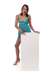 Mädchen mit Werbeschild