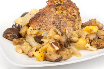 Schweinerollbraten mit Gemüse