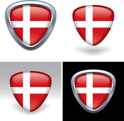 Danish Flag Crest Button