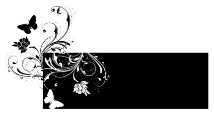 etiquette floral noir
