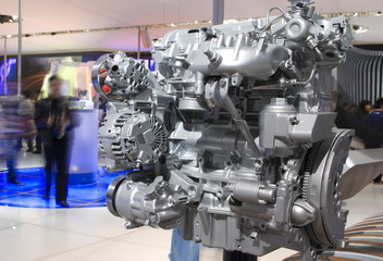 Car engine at the exhibition
