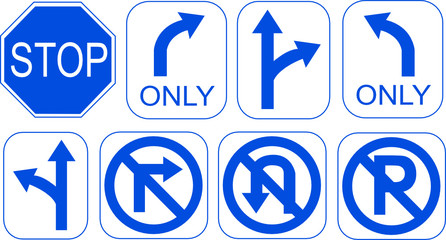 blue traffic signs