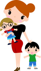 mother with two children