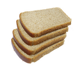Slices of bread isolated