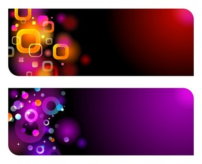 Abstract glittering vector banners