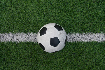 Fake grass soccer field