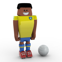 3D Football Player - Team Brazil