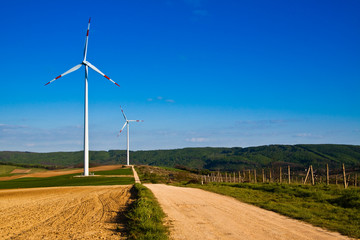 Fototapeta na wymiar wind energy turbine power station